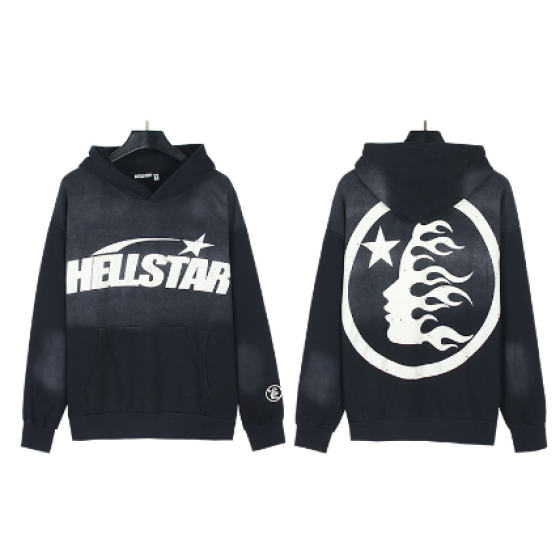 Hellstar Distressed Terry Cloth High Street Retro Hooded Sweatshirt